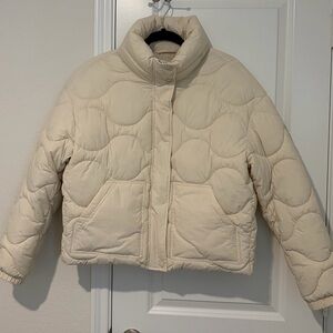 GAP Cream Quilted Puffer Jacket